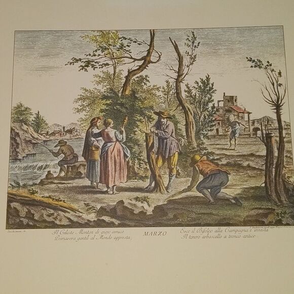 Giuseppe Zocchi vintage lithograph print Marzo - Picture 8 of 9